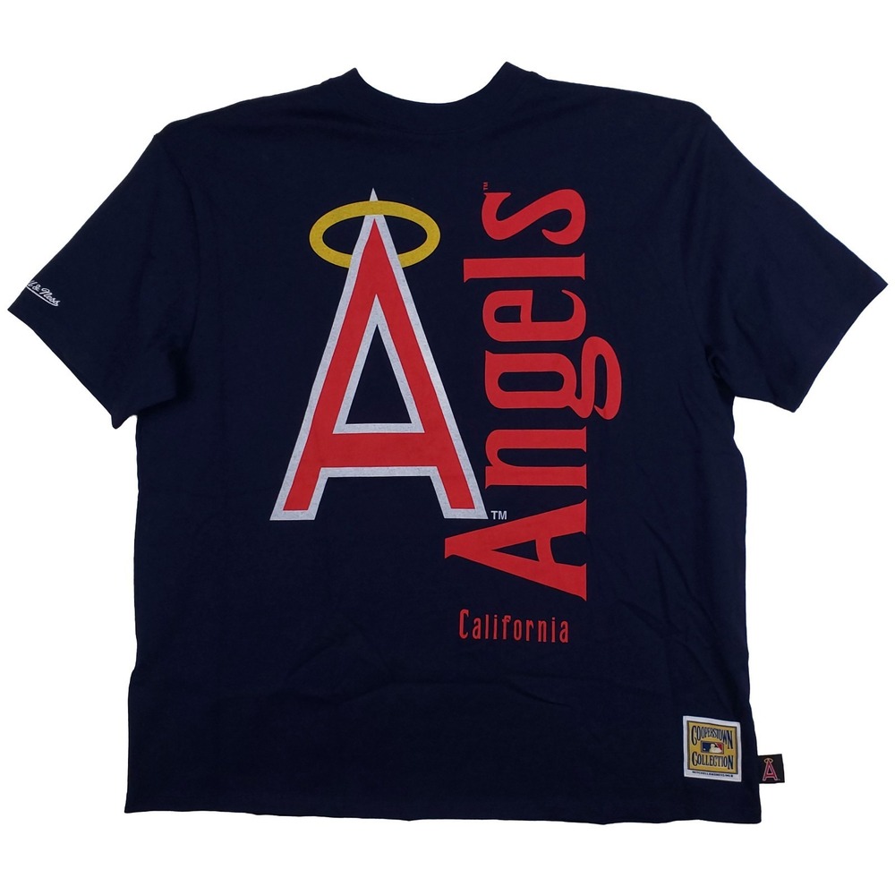 Anaheim Angels Mitchell & Ness MLB Womens Medium Shirt Print Team Logo‎ Navy NWT